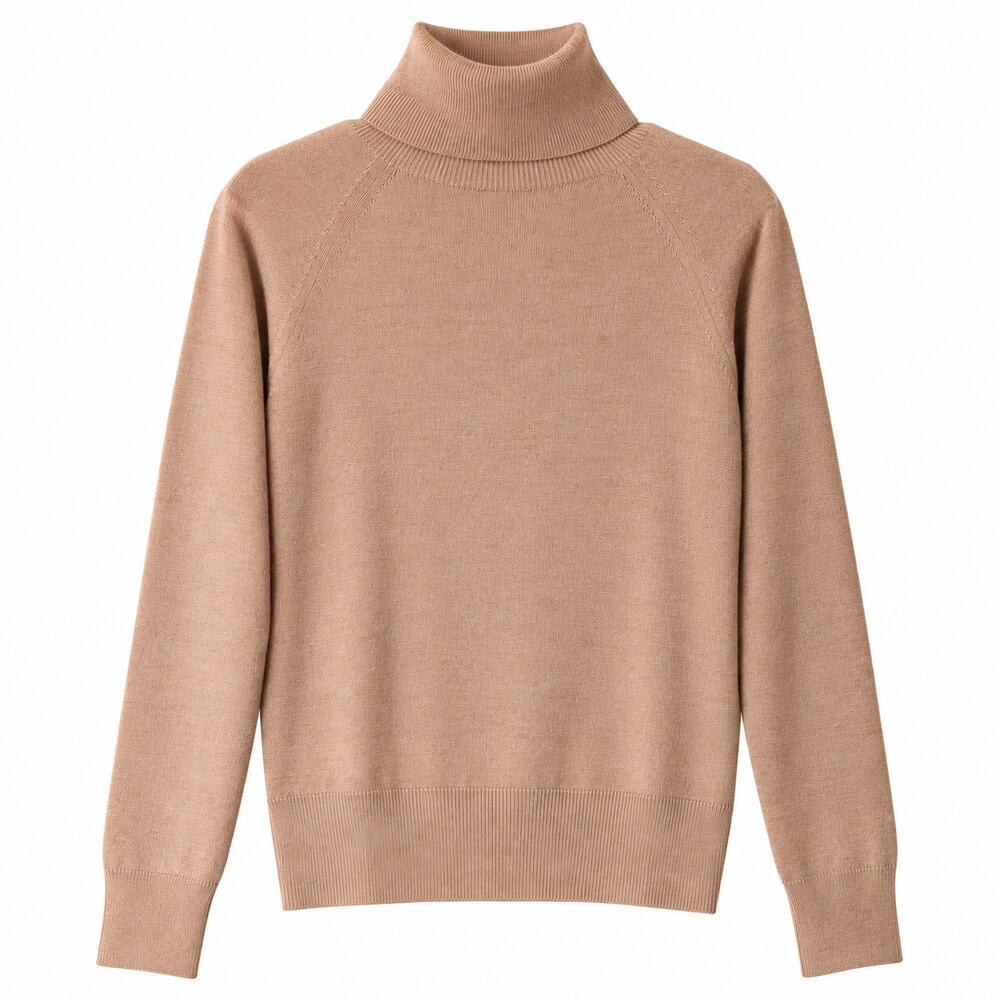 Banana Republic 100% Merino Wool Turtleneck Sweater, Camel, Size S